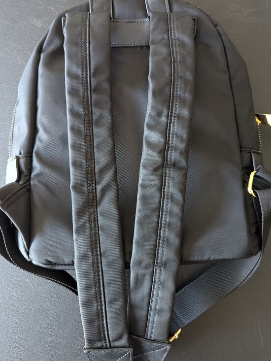 Adrienne Vittadini backpack front multi striped Black Red Gold display picture 3